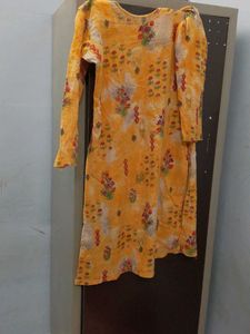 Yellow Floral Print Salwar Kameez Set