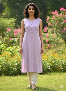 Elegant Lavender Sleeveless Kurta