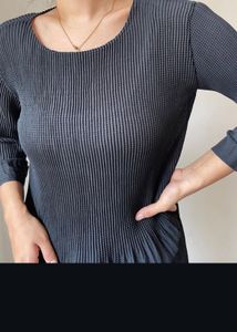 Pleated Black Top
