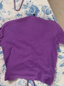 Zudio Purple Drawstring Crop Top