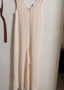 Cream Sleeveless Jumpsuit