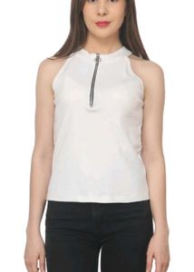 Sleeveless White Tank Top