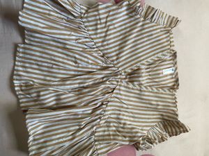 Striped Ruffle Peplum Top