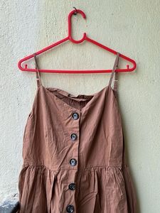 New Brown Button-Down Sundress