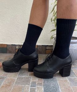 Platform Heel Oxford Shoes