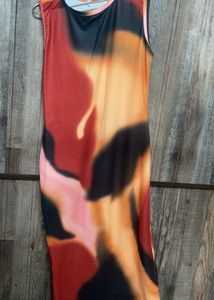 Abstract Print Bodycon Dress