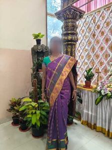 Pure silk Purple Kanchi Saree