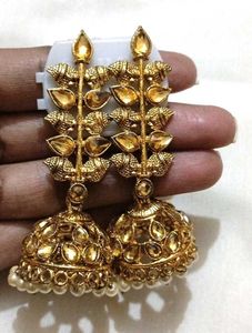Golden Jhumka Earrings