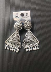 Ethnic Silver Earrings For Traditional Lehengas