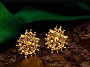 Combo of 3 Golden Stud Earrings