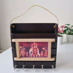 Wooden Multipurpose Key &amp; Letter Holder