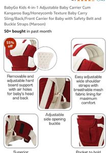 BabyGo Kids 4-in-1 Adjustable Baby Carrier