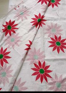 Sunflower White Red Saree