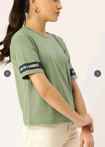 Dressberry Green Solid T shirt
