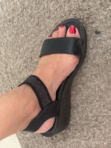 Black Bata wedges for daily wear