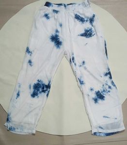 blue and white shibori tie-dye kurta Pant With 🧣