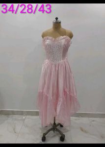 Pink Off-Shoulder Tiered Dress