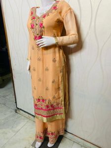 Peach Embroidered Salwar Kameez