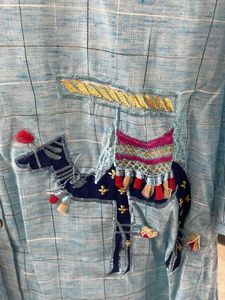 Light Blue Embroidered Kurta