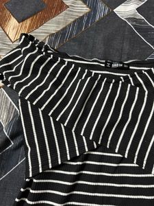 Striped Off-the-Shoulder Bodysuit
