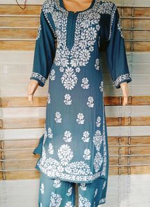 Pure Chikankari Lakhnowi Rayon Plazzo Set