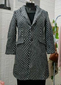 Classic Striped Woolen Coat