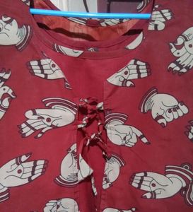 Kalamkari Kurti With Overcoat❤️