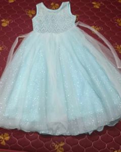 Sparkling Sky Blue Party Dress for Girls