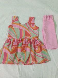Girls&#39; Ethnic Top and Bottom Set