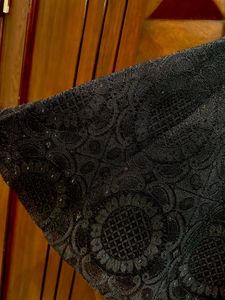 New Black Self Design Premium Fabric Skirt