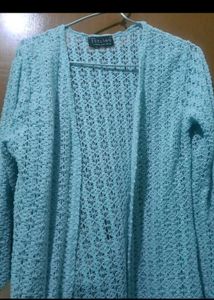 Stylish Blue Knit Cardigan