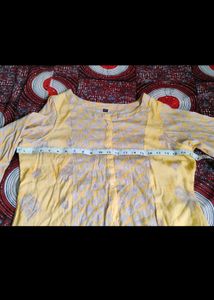 Yellow Printed A Line Dress