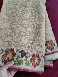 Party Wear Brasso Design Weaving On Net Saree