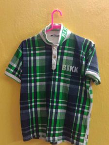 BIKK Plaid Polo Shirt - Green & Navy