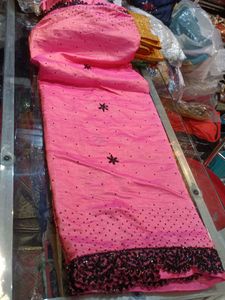 Pink Embellished Saree