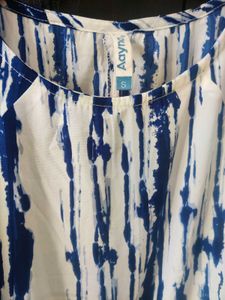 Blue and White Crop Top