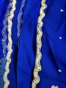 Royal Blue Saree (Price Negotiable)
