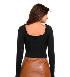 Beautiful Black Crop Top With Full Sleeves