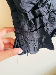 Ruched Black Tank Top