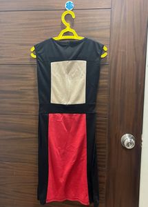 Red &amp; Black Midi Dress
