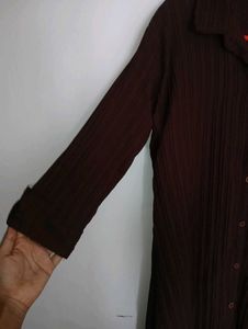 Brown Button-Down Tunic