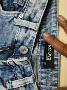 Koovs 26 Size Denim Jogger For Girls
