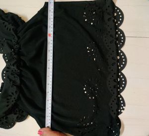 Off Shoulder Black Crop Top