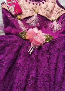 Purple Floral Girl&#39;s Party Dress