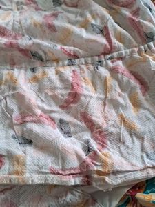 Feather Print Strapless Maxi Dress