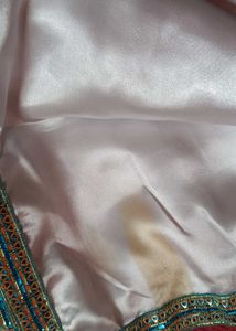 White Saree with Blue Border