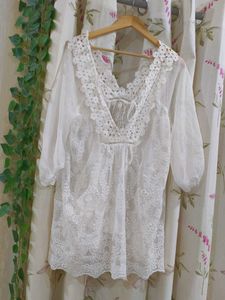 White Embroidered Top