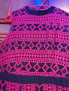 Pink &amp; Black Midi Dress