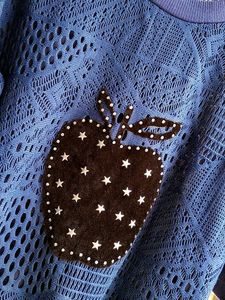 Blue Apple Patch Top