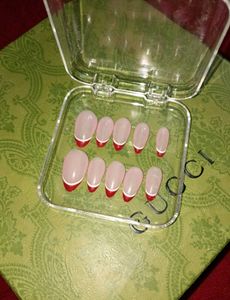 Red French Tip Press-On Nails
